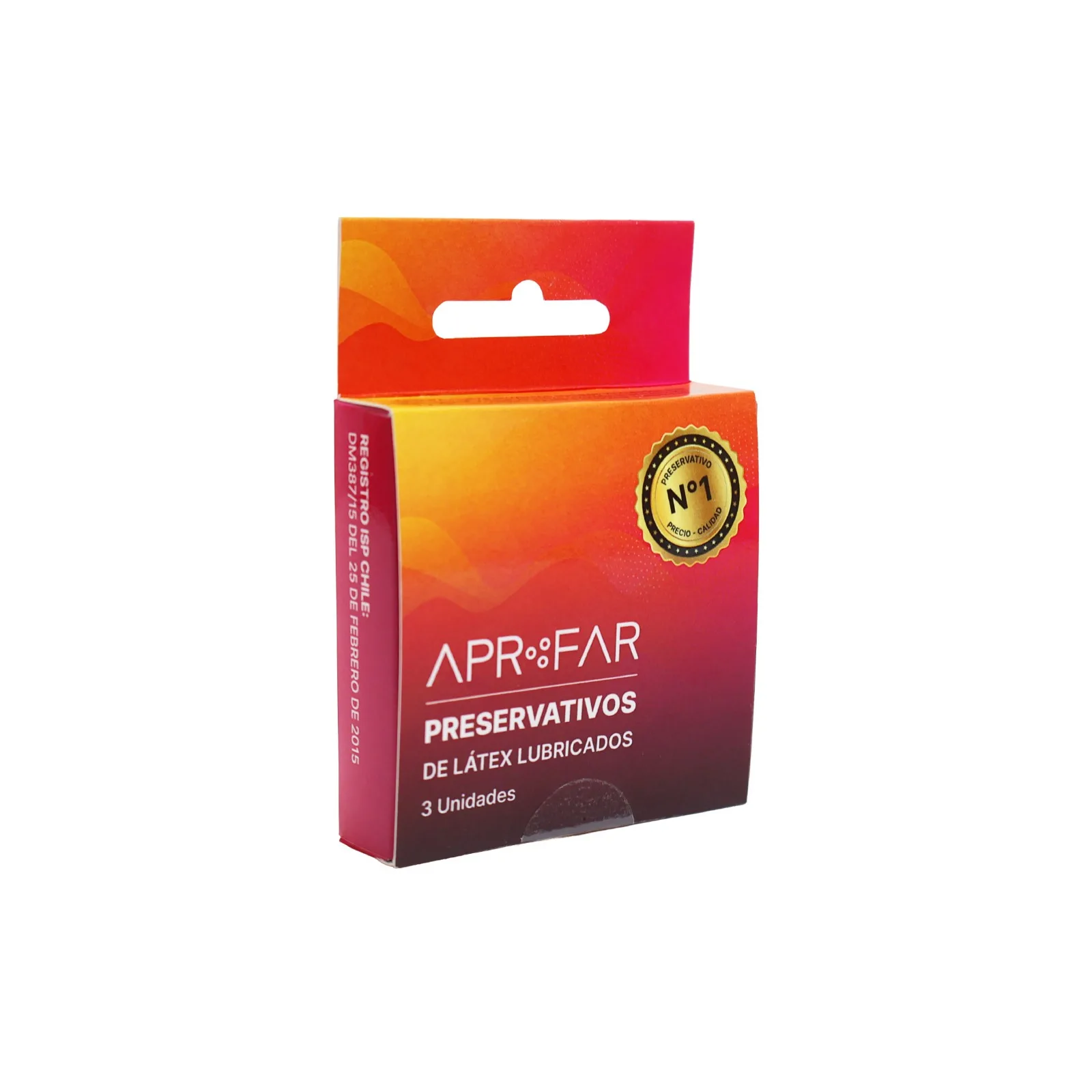 Caja de Condón APROFAR (3 unidades) de látex lubricado para protección segura.